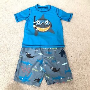 Carter’s Boys Size 7 Swim Suit Set- Shirt/Trunks